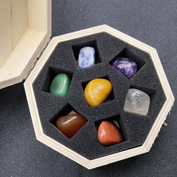 PandaHall 7 Chakra Natural Mixed Stone Crystal Ball with Octagon Wooden Box, Reiki Energy Stone Display Decorations for Healing, Meditation...
PandaHall 7 Chakra Natural Mixed Stone Crystal Ball with Octagon Wooden Box, Reiki Energy Stone Display Decorations for Healing, Meditation...