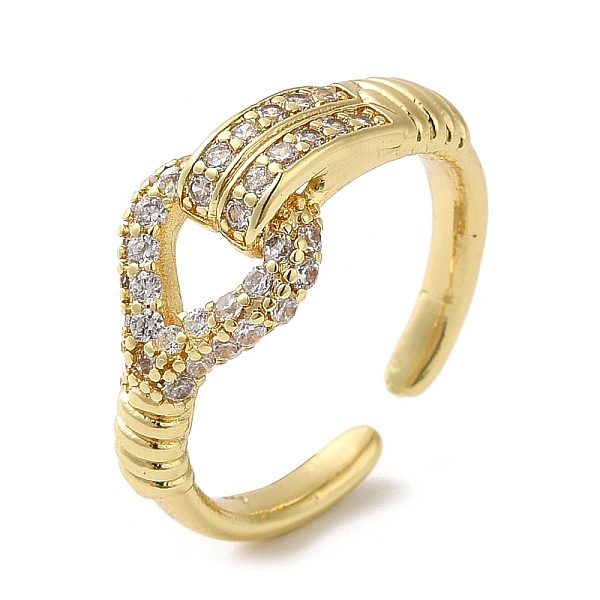PandaHall Brass Micro Pave Cubic Zirconia Open Cuff Ring for Women, Hollow Knot, Golden, US Size 8 1/4(18.3mm) Brass+Cubic Zirconia Clear
PandaHall Brass Micro Pave Cubic Zirconia Open Cuff Ring for Women, Hollow Knot, Golden, US Size 8 1/4(18.3mm) Brass+Cubic Zirconia Clear