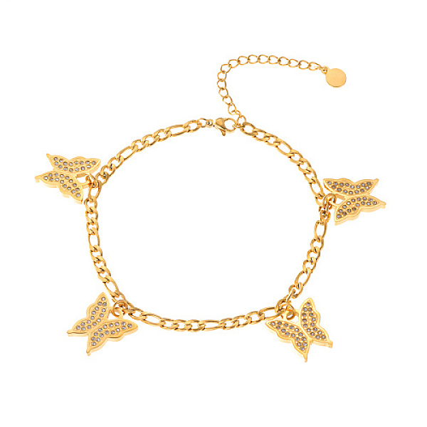 PandaHall Glass Butterfly Charm Anklet with Stainless Steel Figaro Chains, Golden, 8-1/2 inch(21.5cm) Stainless Steel Butterfly
PandaHall Glass Butterfly Charm Anklet with Stainless Steel Figaro Chains, Golden, 8-1/2 inch(21.5cm) Stainless Steel Butterfly