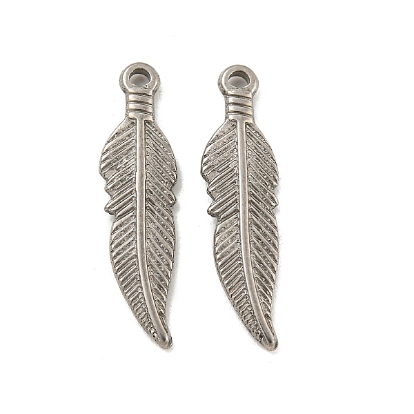 PandaHall 304 Stainless Steel Pendants, Feather Charm, Stainless Steel Color, 26.3x7x2mm, Hole: 1.5mm 304 Stainless Steel Feather
PandaHall 304 Stainless Steel Pendants, Feather Charm, Stainless Steel Color, 26.3x7x2mm, Hole: 1.5mm 304 Stainless Steel Feather