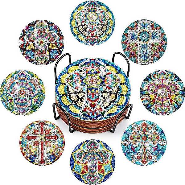 PandaHall DIY Religion Cross Theme Diamond Painting Wood Cup Mat Kits, Including Coster Holder, Resin Rhinestones, Diamond Sticky Pen, Tray..., Multicolor
PandaHall DIY Religion Cross Theme Diamond Painting Wood Cup Mat Kits, Including Coster Holder, Resin Rhinestones, Diamond Sticky Pen, Tray..., Multicolor