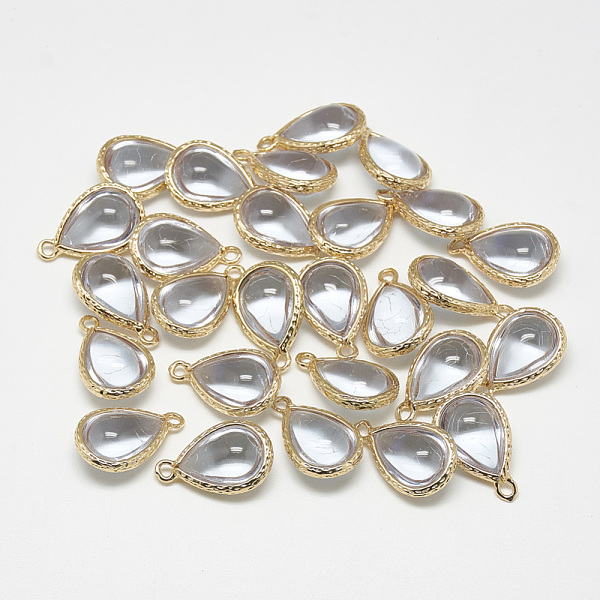 PandaHall Glass Pendants, with Golden Tone Brass Findings, teardrop, Clear, 18.5x12.5x7mm, Hole: 1.5mm Brass+Glass Teardrop Clear
PandaHall Glass Pendants, with Golden Tone Brass Findings, teardrop, Clear, 18.5x12.5x7mm, Hole: 1.5mm Brass+Glass Teardrop Clear