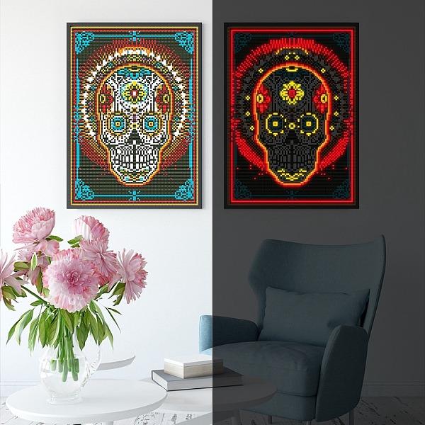 PandaHall DIY Luminous Diamond Painting Kits, including Cloth, Resin Rhinestones, Diamond Sticky Pen, Tray Plate and Glue Clay, Skull, Cloth..., Gold
PandaHall DIY Luminous Diamond Painting Kits, including Cloth, Resin Rhinestones, Diamond Sticky Pen, Tray Plate and Glue Clay, Skull, Cloth..., Gold