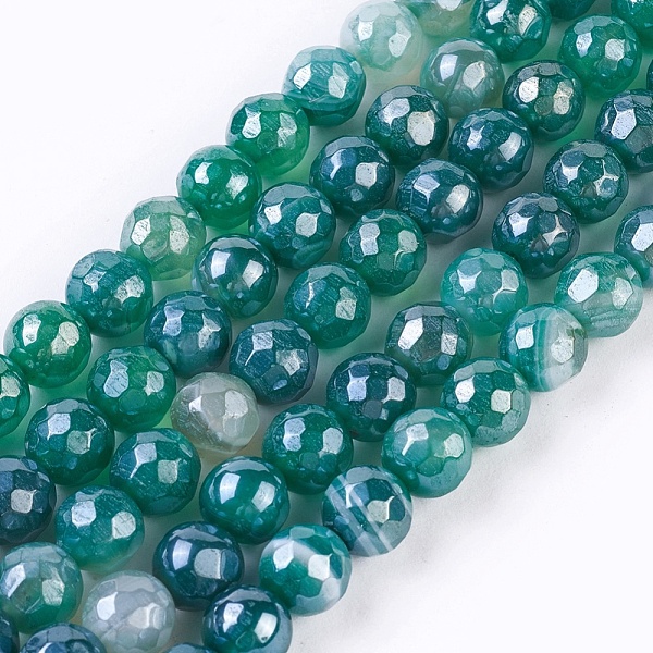 PandaHall Natural Striped Agate/Banded Agate Beads Strands, Pearl Luster Plated, Faceted, Round, Green, 6mm, Hole: 0.8mm, about 62pcs/strand...
PandaHall Natural Striped Agate/Banded Agate Beads Strands, Pearl Luster Plated, Faceted, Round, Green, 6mm, Hole: 0.8mm, about 62pcs/strand...