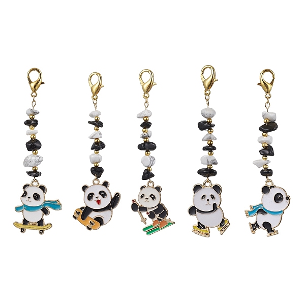 PandaHall Panda Alloy Enamel Pendant Decorations, Natural Obsidian & Synthetic White Howlite Bead and Zinc Alloy Lobster Claw Clasps Charm..., Multicolor
PandaHall Panda Alloy Enamel Pendant Decorations, Natural Obsidian & Synthetic White Howlite Bead and Zinc Alloy Lobster Claw Clasps Charm..., Multicolor
