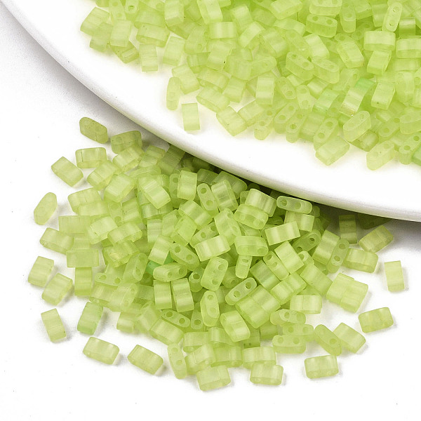 PandaHall 2-Hole Baking Paint Glass Seed Beads, Transparent Frosted Colours Rainbow, Rectangle, Green Yellow, 4.5~5.5x2x2~2.5mm, Hole...
PandaHall 2-Hole Baking Paint Glass Seed Beads, Transparent Frosted Colours Rainbow, Rectangle, Green Yellow, 4.5~5.5x2x2~2.5mm, Hole...