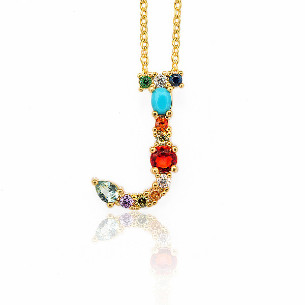 PandaHall Golden Brass Micro Pave Cubic Zirconia Initial Pendants Necklaces, with Cable Chains, Colorful, Letter, Letter.J, 17.9~18.1 inch...
PandaHall Golden Brass Micro Pave Cubic Zirconia Initial Pendants Necklaces, with Cable Chains, Colorful, Letter, Letter.J, 17.9~18.1 inch...
