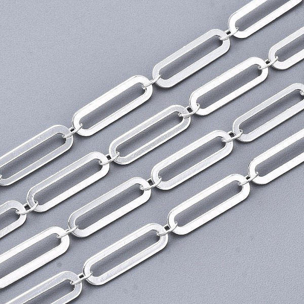 PandaHall Brass Paperclip Chains, Drawn Elongated Cable Chains, Soldered, with Spool, Silver, Link: 14x4x0.4mm, Link: 3.5x2.7x0.3mm, about...
PandaHall Brass Paperclip Chains, Drawn Elongated Cable Chains, Soldered, with Spool, Silver, Link: 14x4x0.4mm, Link: 3.5x2.7x0.3mm, about...