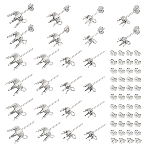 PandaHall Unicraftale 80Pcs 4 Style 304 Stainless Steel Flat Round Stud Earring Settings, Prong Earring Settings for Rhinestone, with...
PandaHall Unicraftale 80Pcs 4 Style 304 Stainless Steel Flat Round Stud Earring Settings, Prong Earring Settings for Rhinestone, with...
