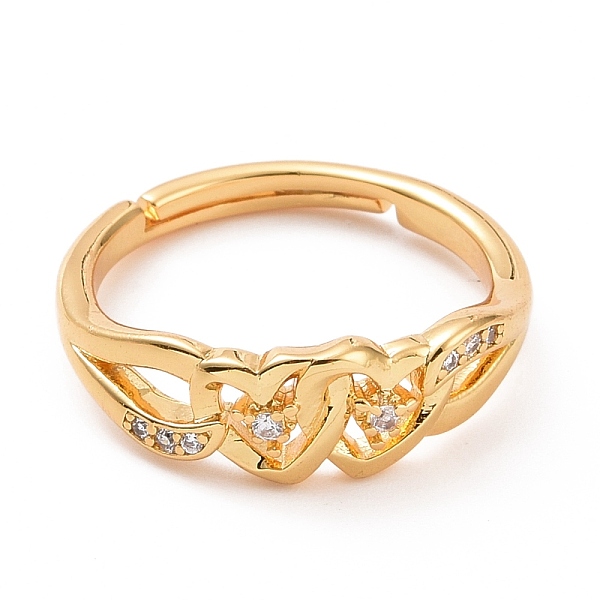PandaHall Clear Cubic Zirconia Interlocking Double Heart Adjustable Ring, Rack Plating Brass Jewelry for Women, Cadmium Free & Lead Free...
PandaHall Clear Cubic Zirconia Interlocking Double Heart Adjustable Ring, Rack Plating Brass Jewelry for Women, Cadmium Free & Lead Free...