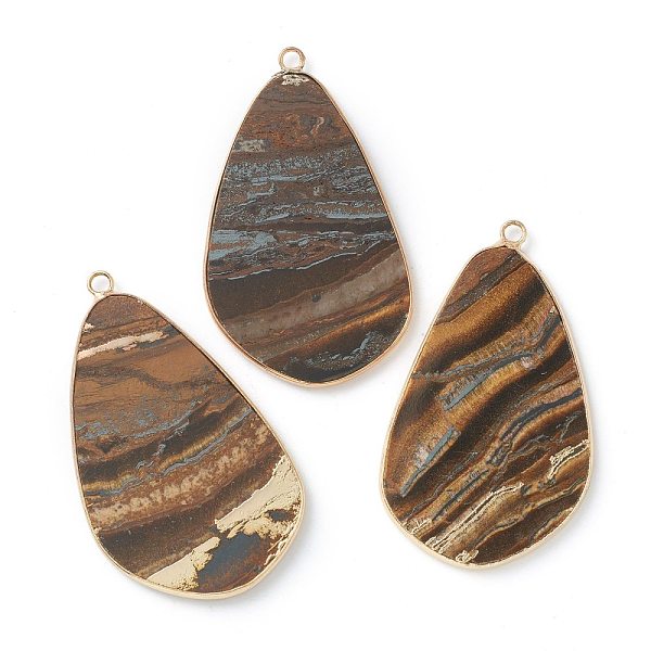 PandaHall Natural Tiger Eye Pendants, with Golden Brass Edge, Teardrop, 45x26.5x2mm, Hole: 2mm Tiger Eye Teardrop
PandaHall Natural Tiger Eye Pendants, with Golden Brass Edge, Teardrop, 45x26.5x2mm, Hole: 2mm Tiger Eye Teardrop