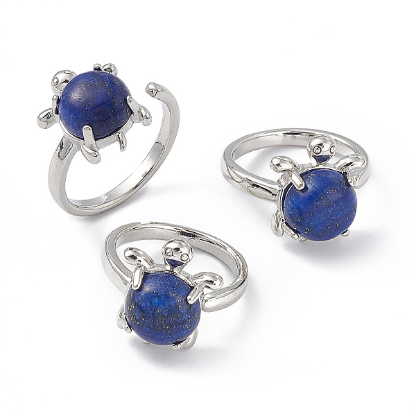 PandaHall Natural Lapis Lazuli Turtle Open Cuff Ring, Platinum Brass Jewelry for Women, Inner Diameter: 16.2mm Lapis Lazuli
PandaHall Natural Lapis Lazuli Turtle Open Cuff Ring, Platinum Brass Jewelry for Women, Inner Diameter: 16.2mm Lapis Lazuli