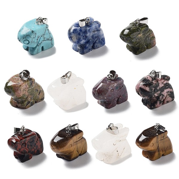 PandaHall Natural & Synthetic Mixed Gemstone Pendants, Rabbit Charms with Platinum Plated Metal Snap on Bails, Mixed Dyed and Undyed...
PandaHall Natural & Synthetic Mixed Gemstone Pendants, Rabbit Charms with Platinum Plated Metal Snap on Bails, Mixed Dyed and Undyed...