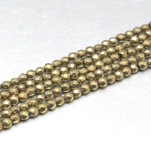 PandaHall Natural Pyrite Beads Strands, Grade AB, Faceted, Round, Dark Khaki, 2mm, Hole: 0.5mm, about 185~200pcs/strand, 15.4 inch Pyrite..., Yellow
PandaHall Natural Pyrite Beads Strands, Grade AB, Faceted, Round, Dark Khaki, 2mm, Hole: 0.5mm, about 185~200pcs/strand, 15.4 inch Pyrite..., Yellow