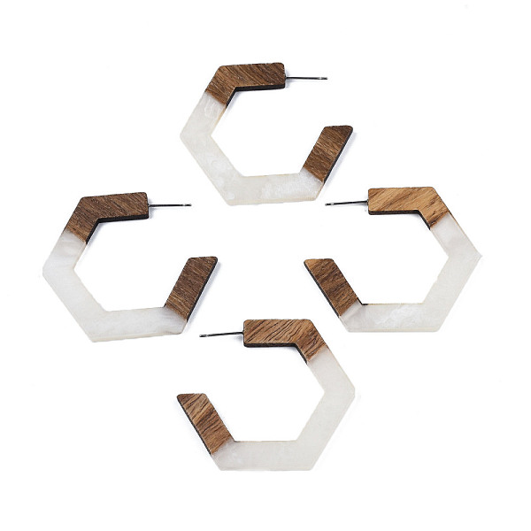 PandaHall Hexagon Half Hoop Earrings for Women, Two Tone Resin & Walnut Wood Open Hoop Earrings, Stud Earrings with 304 Stainless Steel Pin...
PandaHall Hexagon Half Hoop Earrings for Women, Two Tone Resin & Walnut Wood Open Hoop Earrings, Stud Earrings with 304 Stainless Steel Pin...