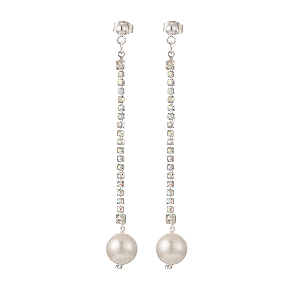 PandaHall Brass Rhinstone Strass Chains Dangle Stud Earrings, with Round Shell Pearl Beads, 304 Stainless Steel Jewelry for Women, Platinum...
PandaHall Brass Rhinstone Strass Chains Dangle Stud Earrings, with Round Shell Pearl Beads, 304 Stainless Steel Jewelry for Women, Platinum...
