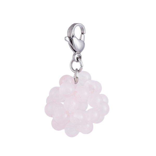 PandaHall Natural Rose Quartz Cluster Beads Pendants, with 304 Stainless Steel Lobster Claw Clasps, Round, Stainless Steel Color, 33mm Rose...
PandaHall Natural Rose Quartz Cluster Beads Pendants, with 304 Stainless Steel Lobster Claw Clasps, Round, Stainless Steel Color, 33mm Rose...