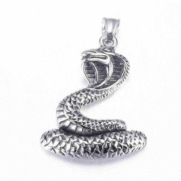 PandaHall 304 Stainless Steel Pendants, Snake, Antique Silver, 42x33x6mm, Hole: 5x8mm 304 Stainless Steel Snake
PandaHall 304 Stainless Steel Pendants, Snake, Antique Silver, 42x33x6mm, Hole: 5x8mm 304 Stainless Steel Snake