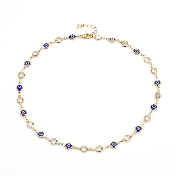 PandaHall Brass Link Chain Necklaces, with Glass & Cubic Zirconia & 304 Stainless Steel Lobster Claw Clasps, Evil Eye, Blue, Golden, 17.32...
PandaHall Brass Link Chain Necklaces, with Glass & Cubic Zirconia & 304 Stainless Steel Lobster Claw Clasps, Evil Eye, Blue, Golden, 17.32...