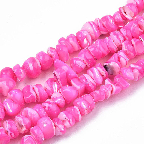 PandaHall Natural Freshwater Shell Beads Strands, Dyed, Nuggets Chips, Hot Pink, 2.5~5.5x6~17.5x5~8mm, Hole: 0.8mm, about 92~112pcs/strand...
PandaHall Natural Freshwater Shell Beads Strands, Dyed, Nuggets Chips, Hot Pink, 2.5~5.5x6~17.5x5~8mm, Hole: 0.8mm, about 92~112pcs/strand...