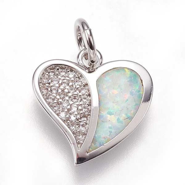 PandaHall Brass Micro Pave Cubic Zirconia Charms, with Synthetic Opal, Heart, Platinum, Champagne Yellow, 14.5x15x2.5mm, Hole: 4mm...
PandaHall Brass Micro Pave Cubic Zirconia Charms, with Synthetic Opal, Heart, Platinum, Champagne Yellow, 14.5x15x2.5mm, Hole: 4mm...