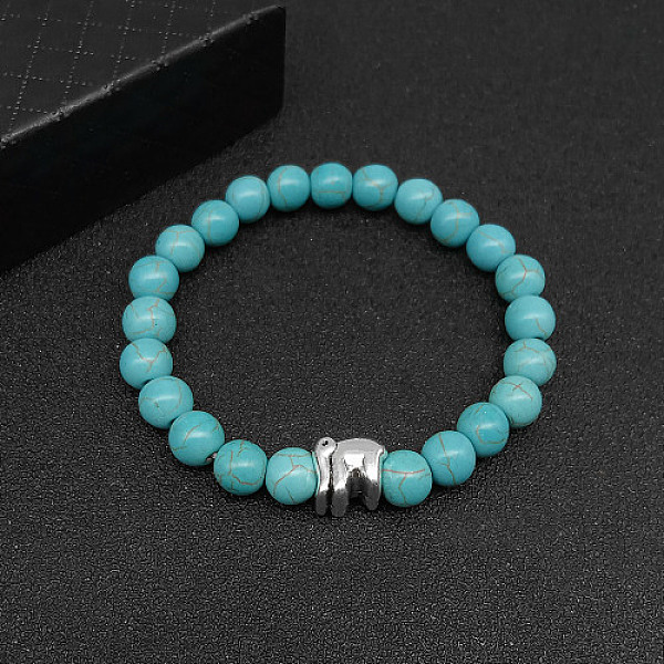 PandaHall Synthetic Turquoise Stretch Bracelets for Women Men, with Tibetan Style Animals Alloy Beads, Elephant, No Size Synthetic Turquoise...
PandaHall Synthetic Turquoise Stretch Bracelets for Women Men, with Tibetan Style Animals Alloy Beads, Elephant, No Size Synthetic Turquoise...