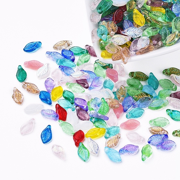 PandaHall Czech Glass Beads, Electroplated/Dyed/Transparent/Gold Inlay Color, Leaf, Mixed Color, 11.5x6.5x4.5mm, Hole: 0.8mm, about..., Multicolor
PandaHall Czech Glass Beads, Electroplated/Dyed/Transparent/Gold Inlay Color, Leaf, Mixed Color, 11.5x6.5x4.5mm, Hole: 0.8mm, about..., Multicolor