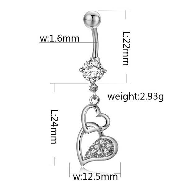 PandaHall Piercing Jewelry, Brass Cubic Zirciona Navel Ring, Belly Rings, with 304 Stainless Steel Bar, Lead Free & Cadmium Free, Heart..., Clear
PandaHall Piercing Jewelry, Brass Cubic Zirciona Navel Ring, Belly Rings, with 304 Stainless Steel Bar, Lead Free & Cadmium Free, Heart..., Clear