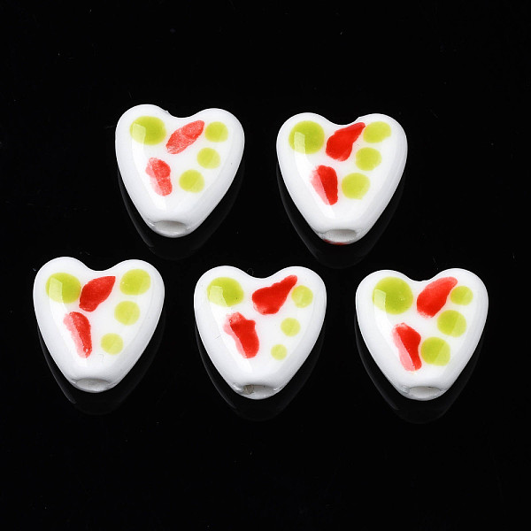PandaHall Handmade Porcelain Beads, Famille Rose Style, Heart, Green Yellow, 15x14.5~15x7mm, Hole: 3mm Porcelain Heart
PandaHall Handmade Porcelain Beads, Famille Rose Style, Heart, Green Yellow, 15x14.5~15x7mm, Hole: 3mm Porcelain Heart