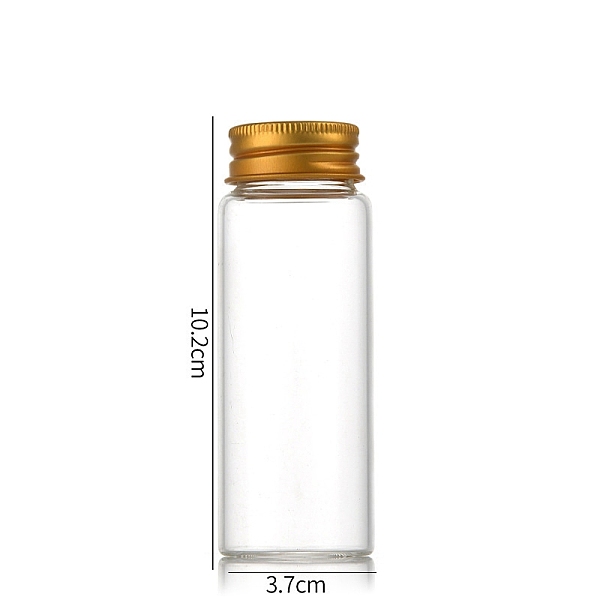 PandaHall Clear Glass Bottles Bead Containers, Screw Top Bead Storage Tubes with Aluminum Cap, Column, Golden, 3.7x10cm, Capacity: 80ml..., Gold
PandaHall Clear Glass Bottles Bead Containers, Screw Top Bead Storage Tubes with Aluminum Cap, Column, Golden, 3.7x10cm, Capacity: 80ml..., Gold