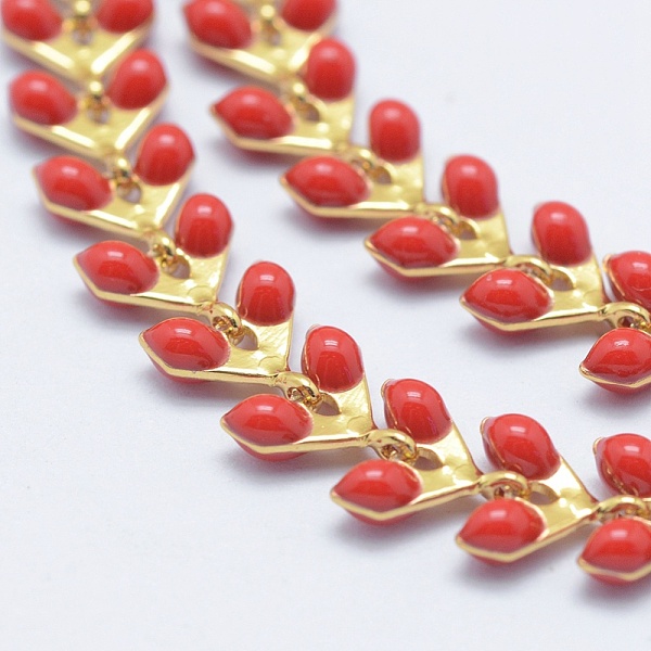 PandaHall Brass Handmade Chains, Unwelded, with Enameled Cobs, Long-Lasting Plated, Leaf, Real 18K Gold Plated, Red, 6.5x6x0.5mm...
PandaHall Brass Handmade Chains, Unwelded, with Enameled Cobs, Long-Lasting Plated, Leaf, Real 18K Gold Plated, Red, 6.5x6x0.5mm...