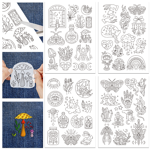 PandaHall 4 Sheets 11.6x8.2 Inch Stick and Stitch Embroidery Patterns, Non-woven Fabrics Water Soluble Embroidery Stabilizers, Mixed Shapes...
PandaHall 4 Sheets 11.6x8.2 Inch Stick and Stitch Embroidery Patterns, Non-woven Fabrics Water Soluble Embroidery Stabilizers, Mixed Shapes...