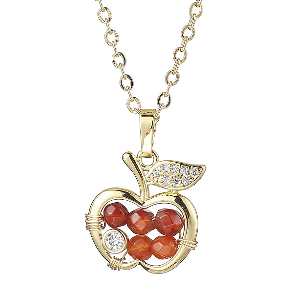 PandaHall Apple Brass Micro Pave Cubic Zirconia with Natural Agate(Dyed) Pendants Necklaces, Brass Cable Chains Necklaces for Women, Golden...
PandaHall Apple Brass Micro Pave Cubic Zirconia with Natural Agate(Dyed) Pendants Necklaces, Brass Cable Chains Necklaces for Women, Golden...
