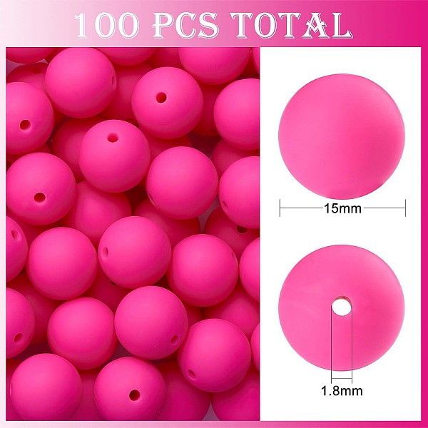 PandaHall 100Pcs Silicone Beads Round Rubber Bead 15MM Loose Spacer Beads for DIY Supplies Jewelry Keychain Making, Deep Pink, 15mm Silicone...
PandaHall 100Pcs Silicone Beads Round Rubber Bead 15MM Loose Spacer Beads for DIY Supplies Jewelry Keychain Making, Deep Pink, 15mm Silicone...