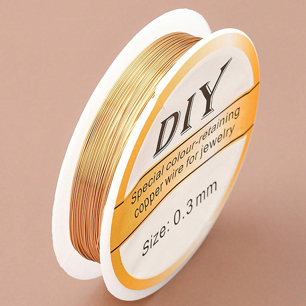 PandaHall Copper Jewelry Wire, Round, Long-Lasting Plated, Light Gold, 28 Gauge, 0.3mm, about 51.18 Feet(15.6m)/Roll Copper Round
PandaHall Copper Jewelry Wire, Round, Long-Lasting Plated, Light Gold, 28 Gauge, 0.3mm, about 51.18 Feet(15.6m)/Roll Copper Round