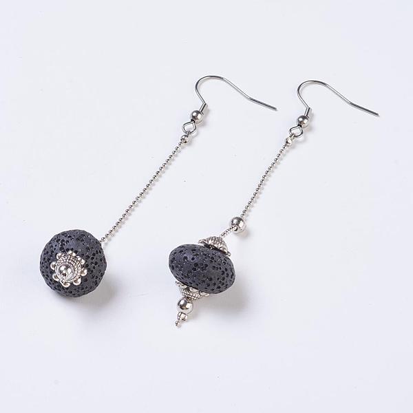 PandaHall Lava Rock Dangle Earrings, with Stainless Steel Earring Hooks, Black, 88~90mm, pin: 0.6mm Lava Rock Black
PandaHall Lava Rock Dangle Earrings, with Stainless Steel Earring Hooks, Black, 88~90mm, pin: 0.6mm Lava Rock Black