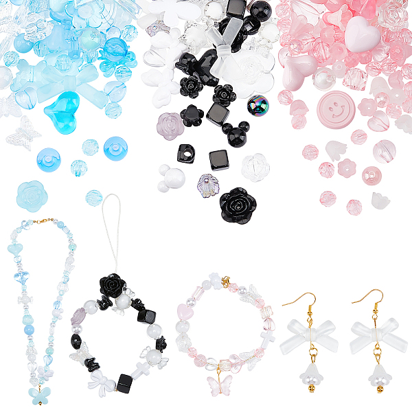 PandaHall 3 Bags 3 Colors Transparent & Opaque Resin Beads, Flower & Faceted Round & Heart & Butterfly, Mixed Shapes, Mixed Color..., Multicolor
PandaHall 3 Bags 3 Colors Transparent & Opaque Resin Beads, Flower & Faceted Round & Heart & Butterfly, Mixed Shapes, Mixed Color..., Multicolor