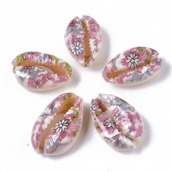 PandaHall Printed Natural Cowrie Shell Beads, No Hole/Undrilled, with Flower Pattern, Colorful, 18~21x12~15x7mm Cowrie Shell Shell Shape
PandaHall Printed Natural Cowrie Shell Beads, No Hole/Undrilled, with Flower Pattern, Colorful, 18~21x12~15x7mm Cowrie Shell Shell Shape