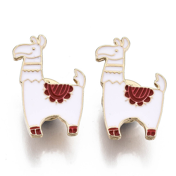 PandaHall Alloy Brooches, Enamel Pin, with Brass Butterfly Clutches, Llama/Alpaca, Light Gold, White, 27x18x2mm, Pin: 1mm Alloy+Enamel White
PandaHall Alloy Brooches, Enamel Pin, with Brass Butterfly Clutches, Llama/Alpaca, Light Gold, White, 27x18x2mm, Pin: 1mm Alloy+Enamel White