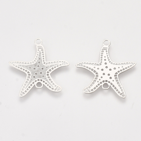PandaHall Brass Links connectors, Etched Metal Embellishments, Starfish/Sea Stars, Platinum, 21x20.5x0.3mm, Hole: 1.8mm Brass Starfish
PandaHall Brass Links connectors, Etched Metal Embellishments, Starfish/Sea Stars, Platinum, 21x20.5x0.3mm, Hole: 1.8mm Brass Starfish