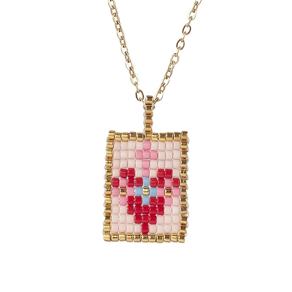 PandaHall 304 Stainless Steel Cable Chain, Glass Seed Bead Pendant Necklaces, Golden, 18.31 inch(46.5cm) 304 Stainless Steel Rectangle
PandaHall 304 Stainless Steel Cable Chain, Glass Seed Bead Pendant Necklaces, Golden, 18.31 inch(46.5cm) 304 Stainless Steel Rectangle