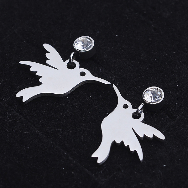 PandaHall 201 Stainless Steel Dangle Stud Earrings, with Clear Cubic Zirconia, Bird, Stainless Steel Color, 19.5mm, Pin: 0.8mm Cubic...
PandaHall 201 Stainless Steel Dangle Stud Earrings, with Clear Cubic Zirconia, Bird, Stainless Steel Color, 19.5mm, Pin: 0.8mm Cubic...