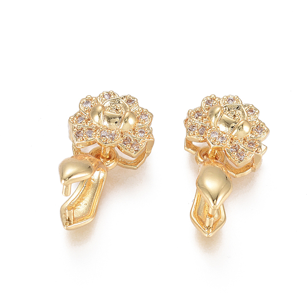 PandaHall Brass Micro Pave Clear Cubic Zirconia Ice Pick Pinch Bails, Long-Lasting Plated, Lotus, Golden, Size: Lotus: 10x6.8x5.5mm, Hole...
PandaHall Brass Micro Pave Clear Cubic Zirconia Ice Pick Pinch Bails, Long-Lasting Plated, Lotus, Golden, Size: Lotus: 10x6.8x5.5mm, Hole...
