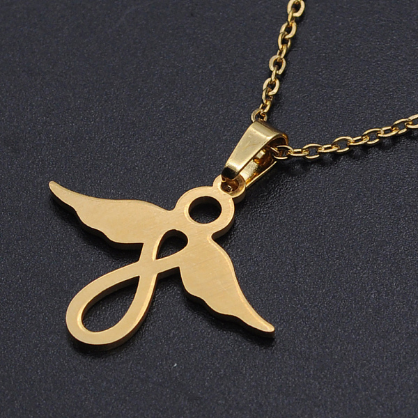 PandaHall 201 Stainless Steel Pendants Necklaces, with Cable Chains and Lobster Claw Clasps, Angel, Golden, 17.71 inch(45cm), 1.5mm 201...
PandaHall 201 Stainless Steel Pendants Necklaces, with Cable Chains and Lobster Claw Clasps, Angel, Golden, 17.71 inch(45cm), 1.5mm 201...