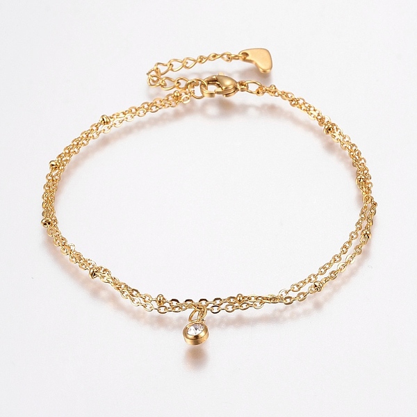 PandaHall 304 Stainless Steel Cable Chain Bracelets, Multi-strand Bracelets, with Rhinestone, Lobster Claw Clasps, Flat Round, Golden..., Clear
PandaHall 304 Stainless Steel Cable Chain Bracelets, Multi-strand Bracelets, with Rhinestone, Lobster Claw Clasps, Flat Round, Golden..., Clear