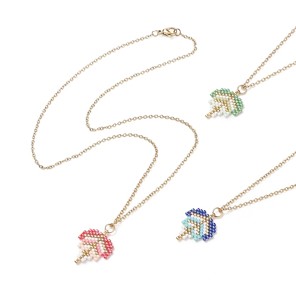 PandaHall 3Pcs 3 Color Glass Seed Braided Leaf Pendant Necklace Set, Golden 304 Stainless Steel Wire Wrap Jewelry for Women, Mixed Color..., Multicolor
PandaHall 3Pcs 3 Color Glass Seed Braided Leaf Pendant Necklace Set, Golden 304 Stainless Steel Wire Wrap Jewelry for Women, Mixed Color..., Multicolor