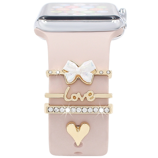 PandaHall Word Love & Heart Alloy Rhinestones Watch Band Charms Set, Watch Band Studs, Decorative Ring Loops, Golden, Inner Diameter...
PandaHall Word Love & Heart Alloy Rhinestones Watch Band Charms Set, Watch Band Studs, Decorative Ring Loops, Golden, Inner Diameter...