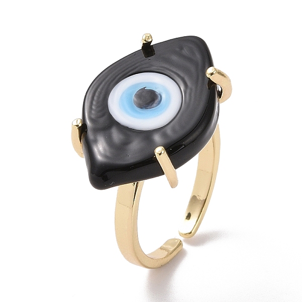 PandaHall Lampwork Oval with Evil Eye Open Cuff Ring, Real 18K Gold Plated Brass Lucky Jewelry for Women, Lead Free & Cadmium Free, Black...
PandaHall Lampwork Oval with Evil Eye Open Cuff Ring, Real 18K Gold Plated Brass Lucky Jewelry for Women, Lead Free & Cadmium Free, Black...