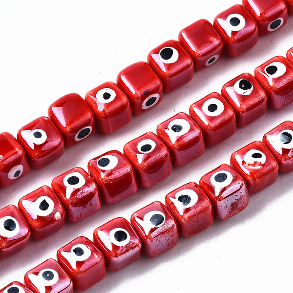 PandaHall Handmade Porcelain Ceramic Beads Strands, Bright Glazed Porcelain, Cube with Evil Eye, Red, 9.5x8.5x8.5mm, Hole: 1.5mm, about...
PandaHall Handmade Porcelain Ceramic Beads Strands, Bright Glazed Porcelain, Cube with Evil Eye, Red, 9.5x8.5x8.5mm, Hole: 1.5mm, about...