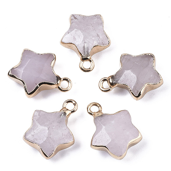PandaHall Natural Quartz Crystal Pendants, Rock Crystal Pendants, with Light Gold Plated Edge and Brass Loop, Star, Faceted, 16~17x13x6.5mm...
PandaHall Natural Quartz Crystal Pendants, Rock Crystal Pendants, with Light Gold Plated Edge and Brass Loop, Star, Faceted, 16~17x13x6.5mm...